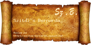 Szitás Bernarda névjegykártya